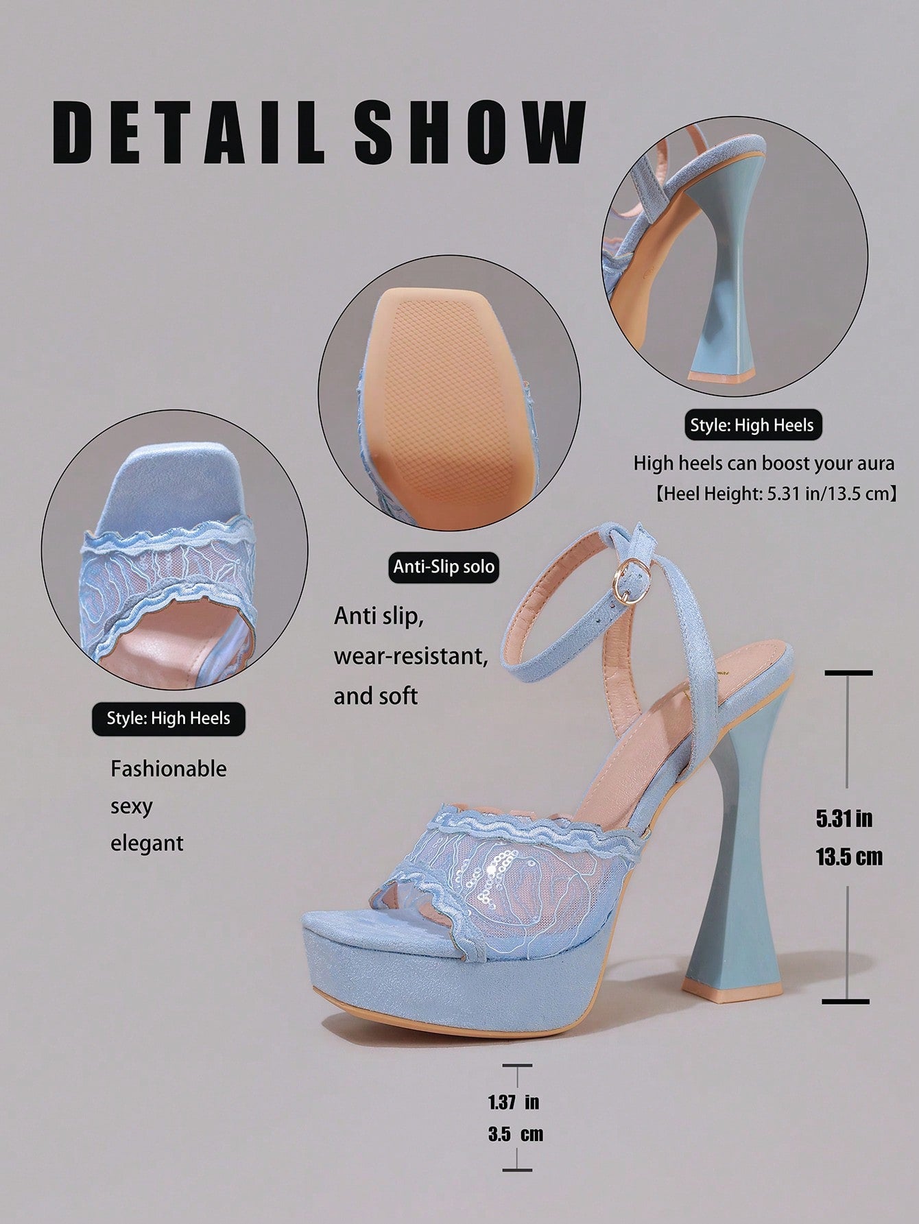 Fashionable Lace Embroidered High Heel Sandals, Sexy Party Shoes, Open Toe Square Heel Mules, High Platform Wedge Heels, Wine Red Women's High Heels