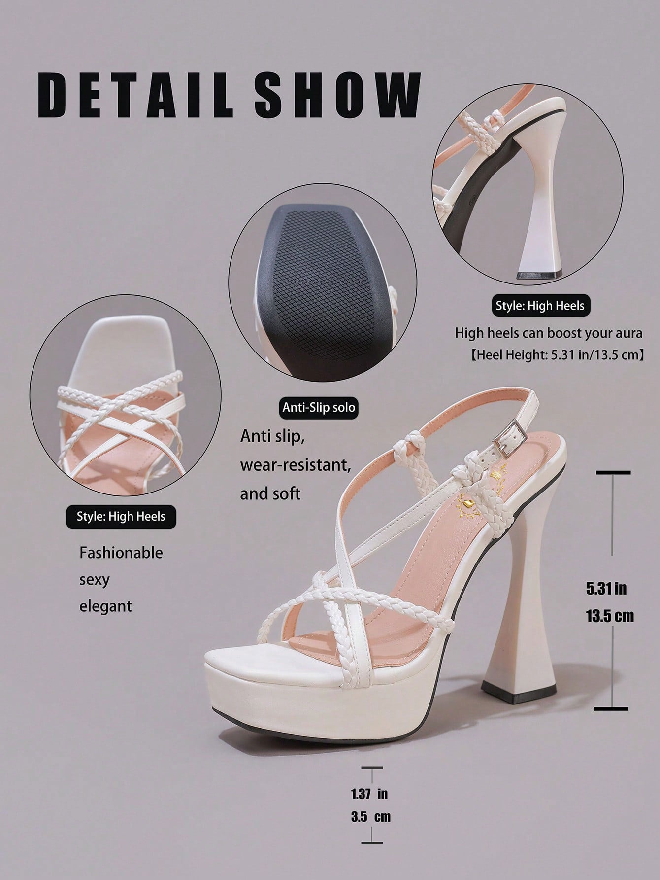 Fashion Woven Strap High Heel Sandals