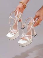 Fashion Woven Strap High Heel Sandals