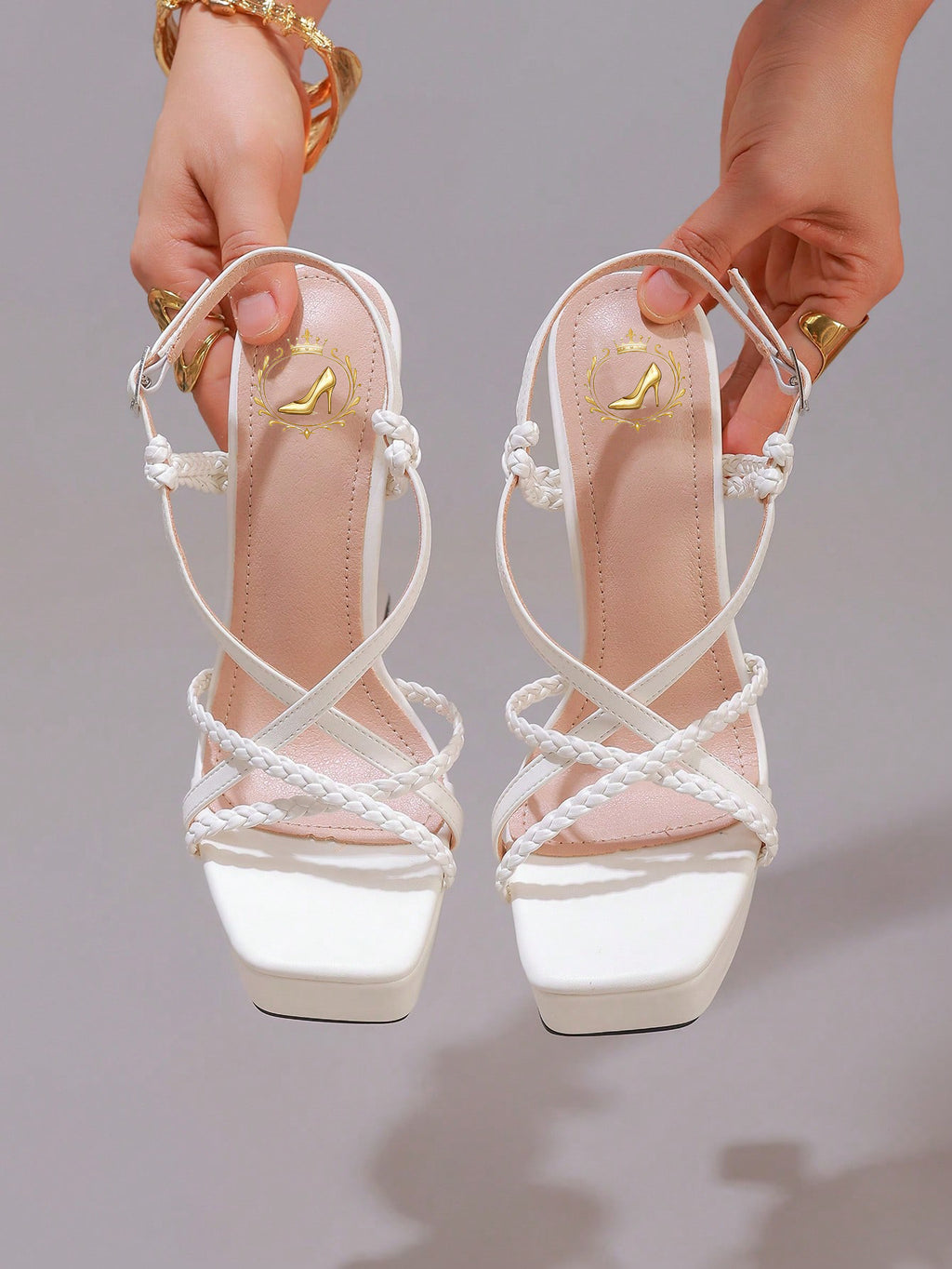 Fashion Woven Strap High Heel Sandals