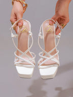 Fashion Woven Strap High Heel Sandals