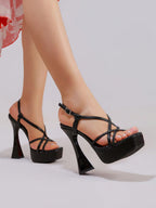 Fashion Woven Strap High Heel Sandals