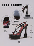 Fashion Woven Strap High Heel Sandals