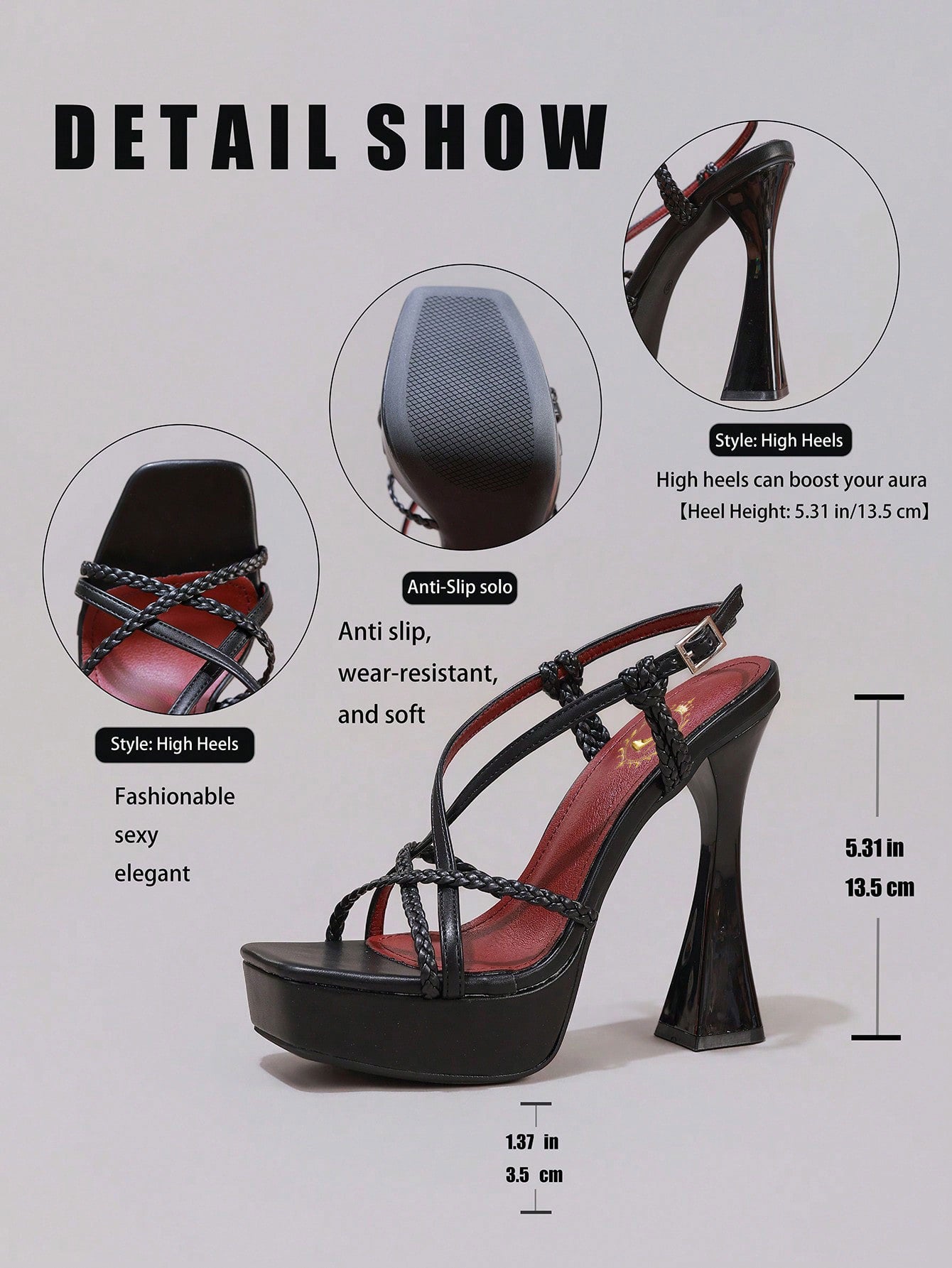 Fashion Woven Strap High Heel Sandals