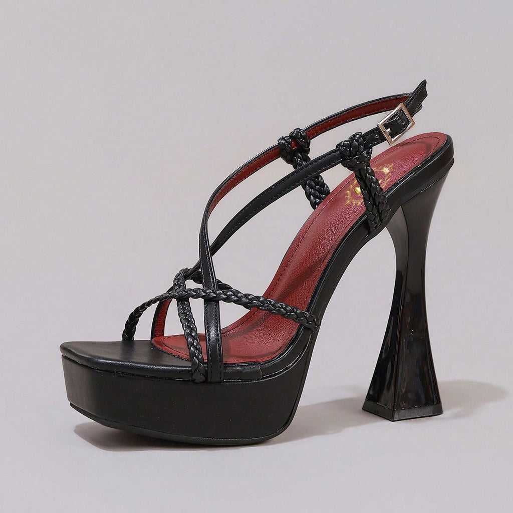 Fashion Woven Strap High Heel Sandals