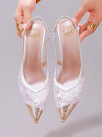 Lace Cap Toe Stiletto