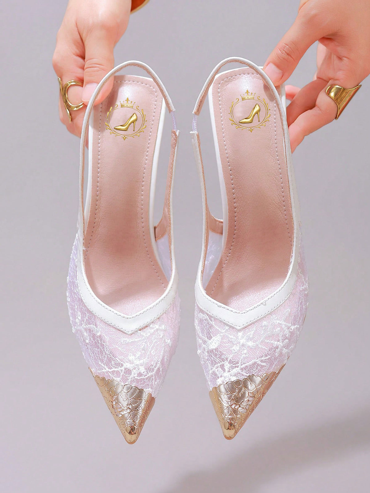 Lace Cap Toe Stiletto