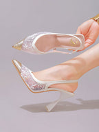 Lace Cap Toe Stiletto