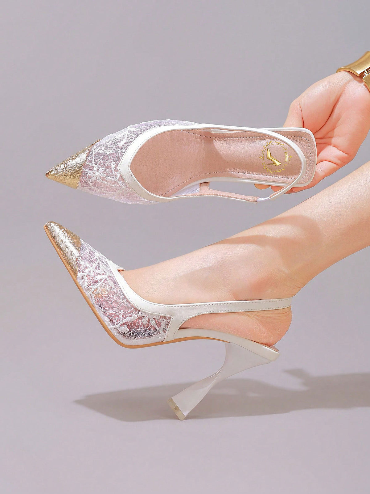 Lace Cap Toe Stiletto