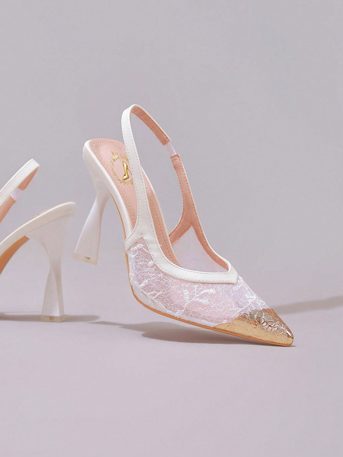 Lace Cap Toe Stiletto