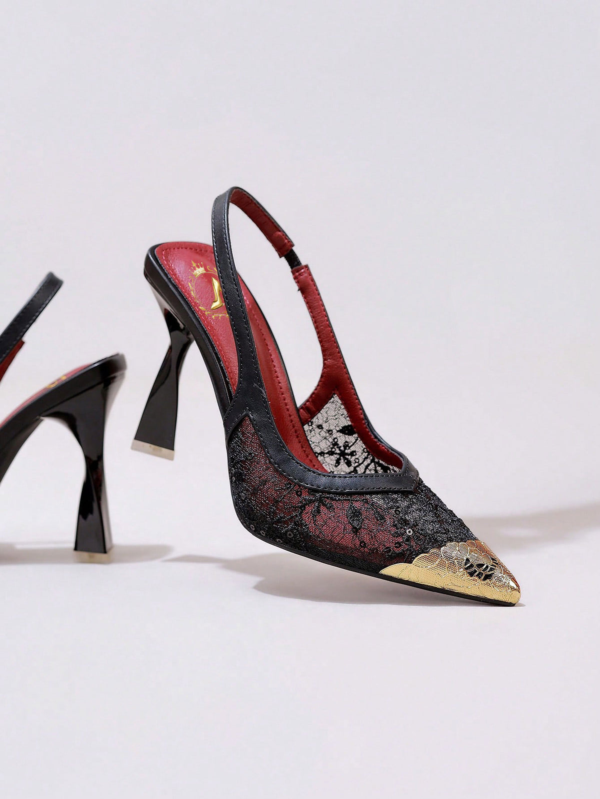 Lace Cap Toe Stiletto