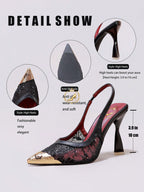 Lace Cap Toe Stiletto