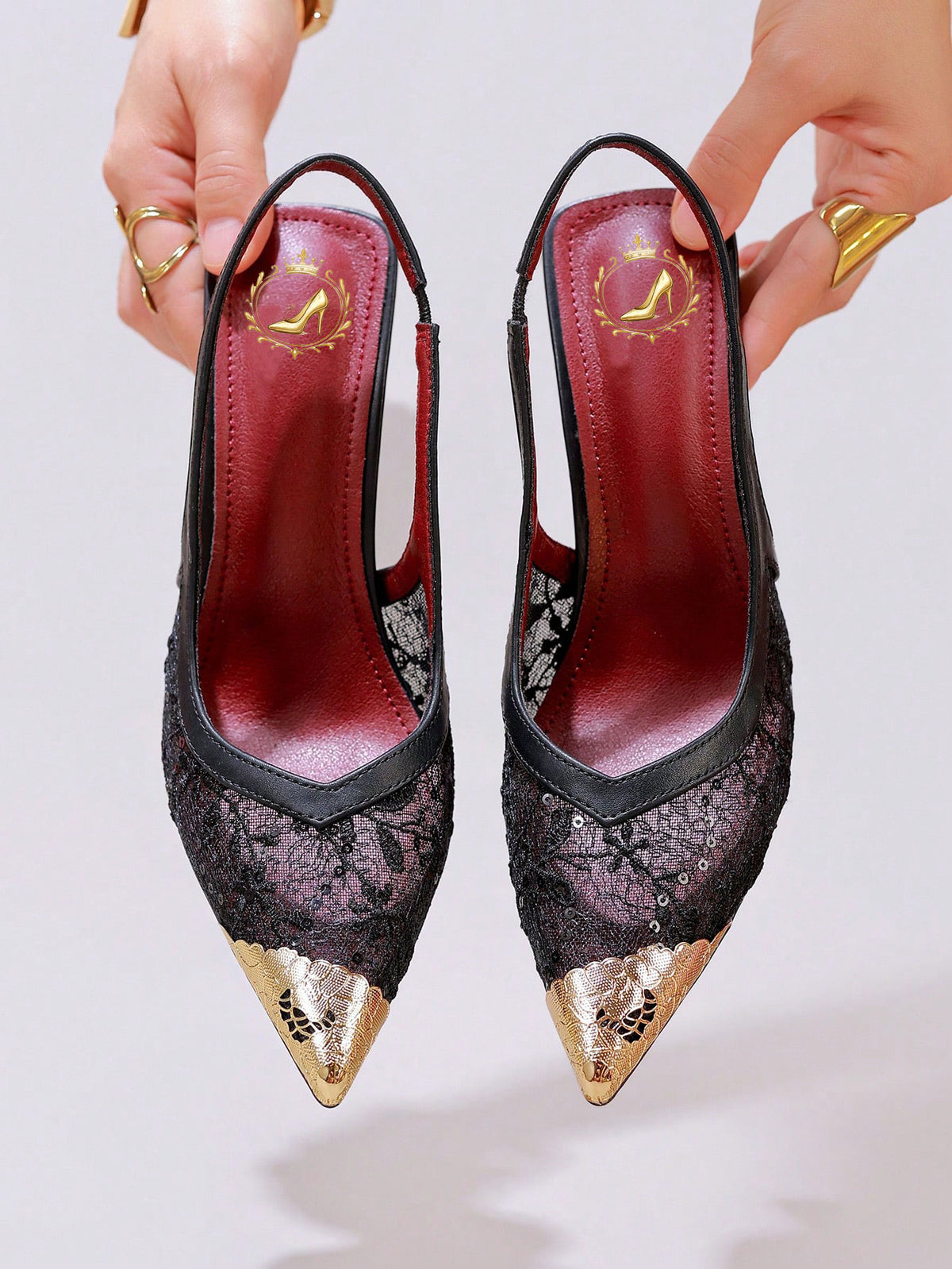 Lace Cap Toe Stiletto