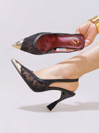 Lace Cap Toe Stiletto