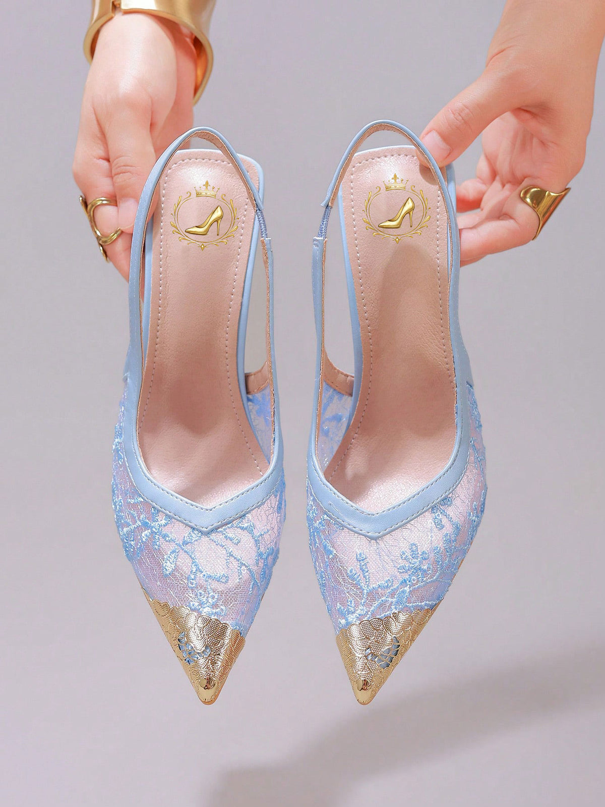 Lace Cap Toe Stiletto