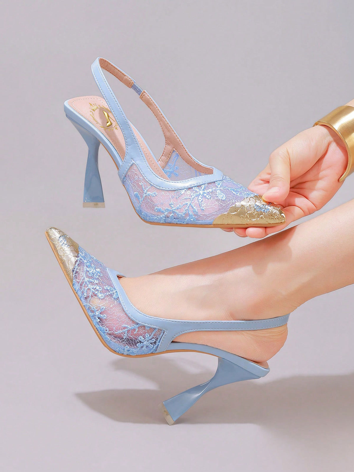 Lace Cap Toe Stiletto
