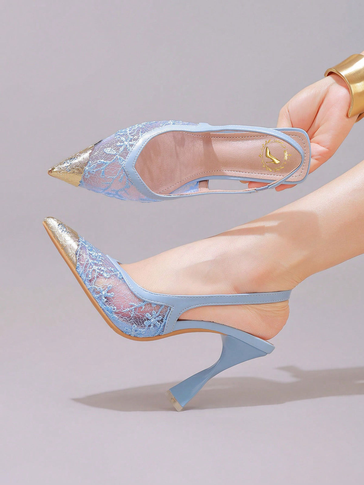 Lace Cap Toe Stiletto