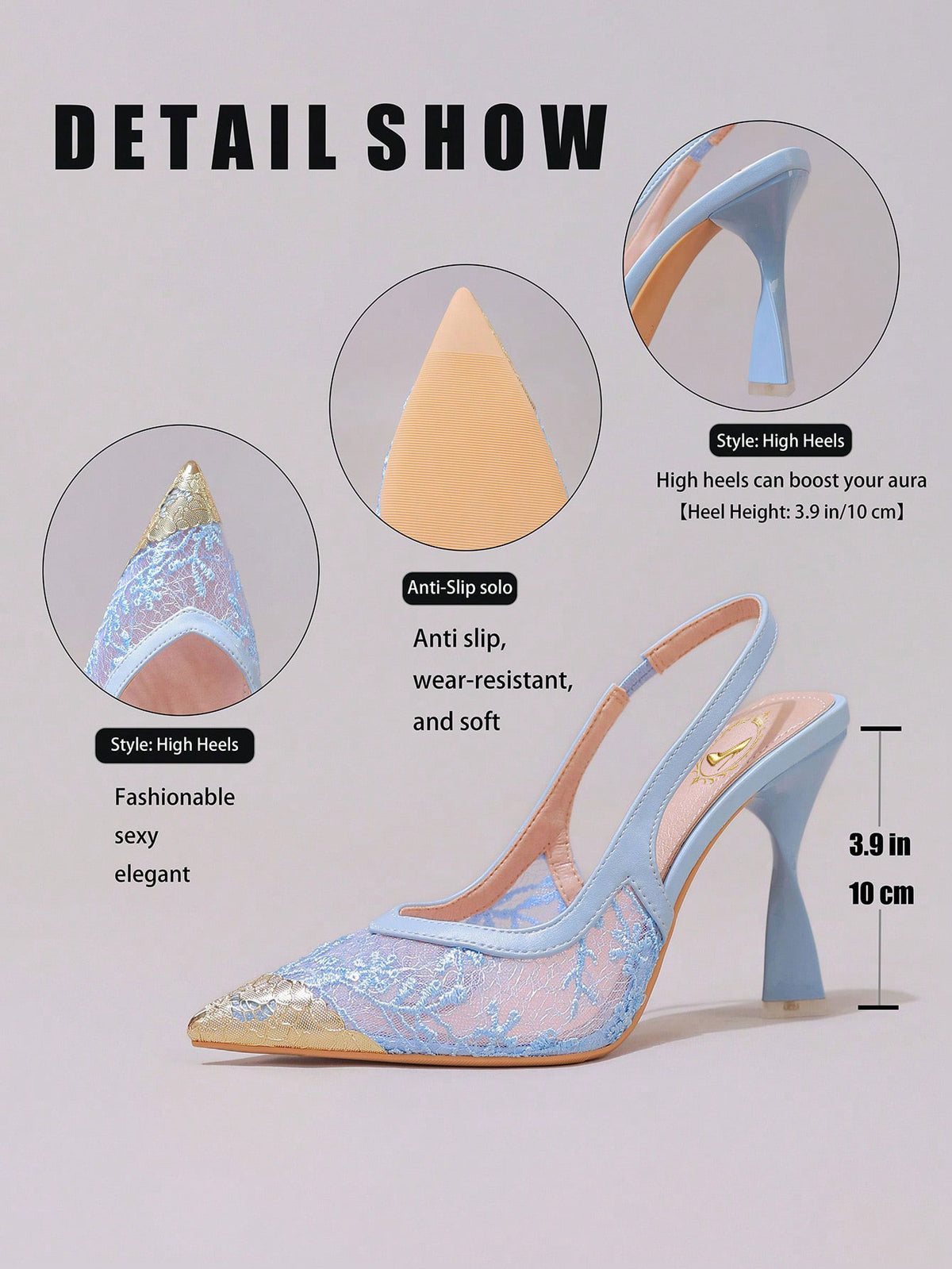 Lace Cap Toe Stiletto