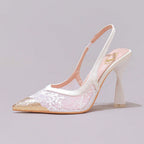 Lace Cap Toe Stiletto