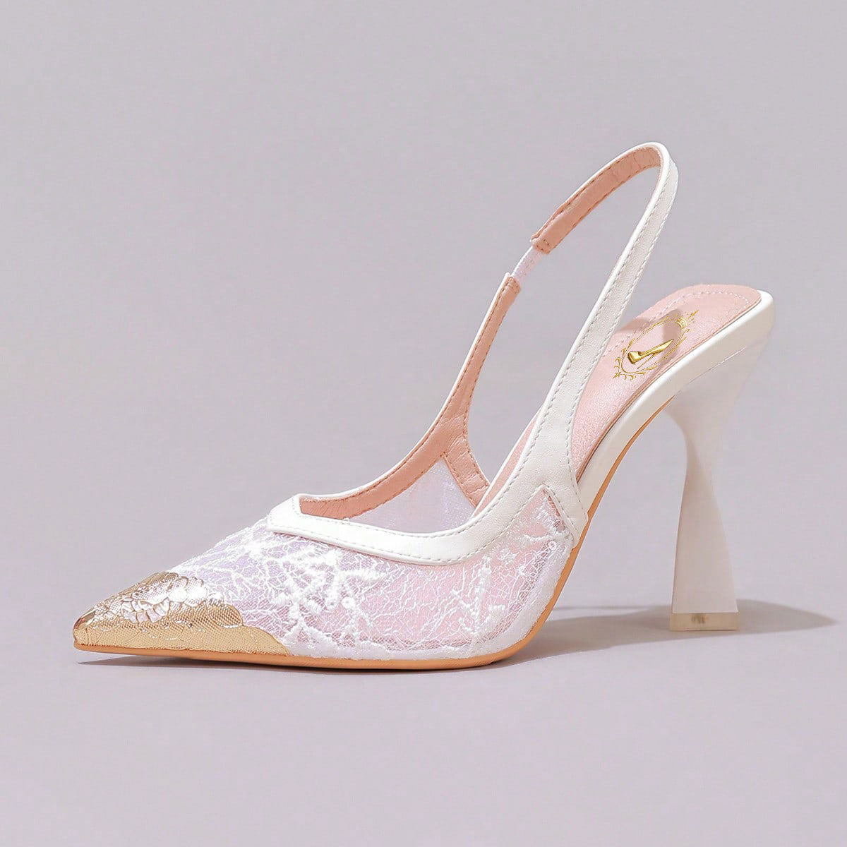Lace Cap Toe Stiletto