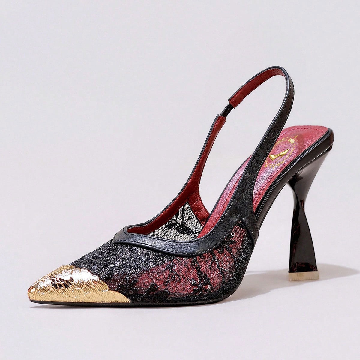 Lace Cap Toe Stiletto