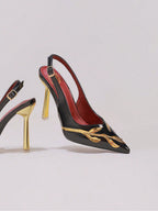 Gold Leaf Pointed-Toe Stiletto