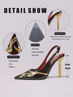 Gold Leaf Pointed-Toe Stiletto