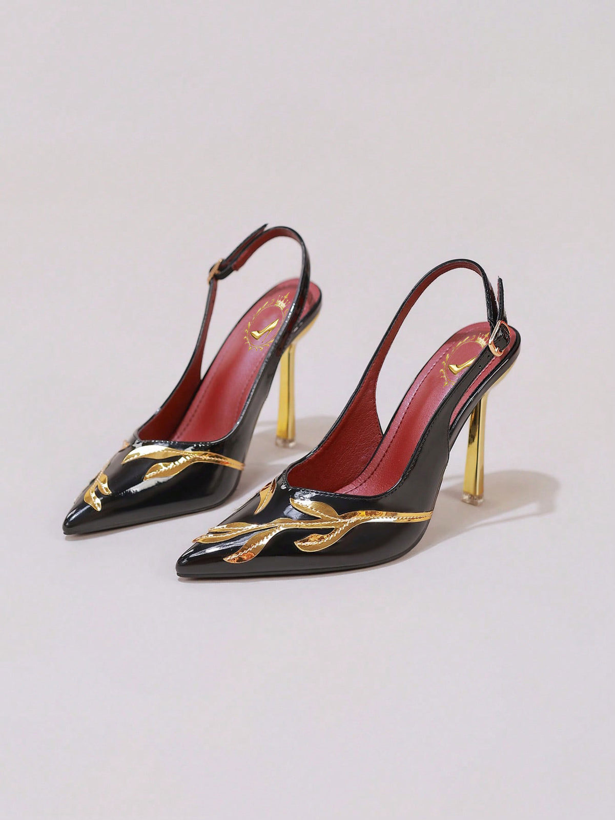 Gold Leaf Pointed-Toe Stiletto