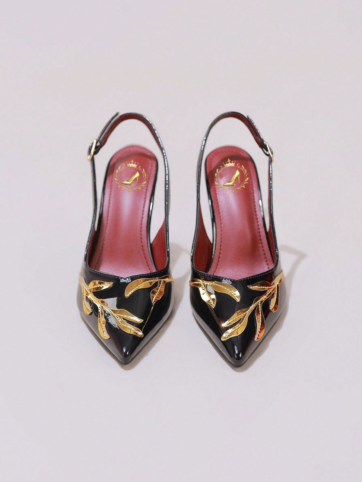 Gold Leaf Pointed-Toe Stiletto
