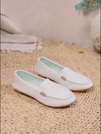Plus Size Metal Buckle Round Toe Flats