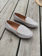 Plus Size Metal Buckle Round Toe Flats